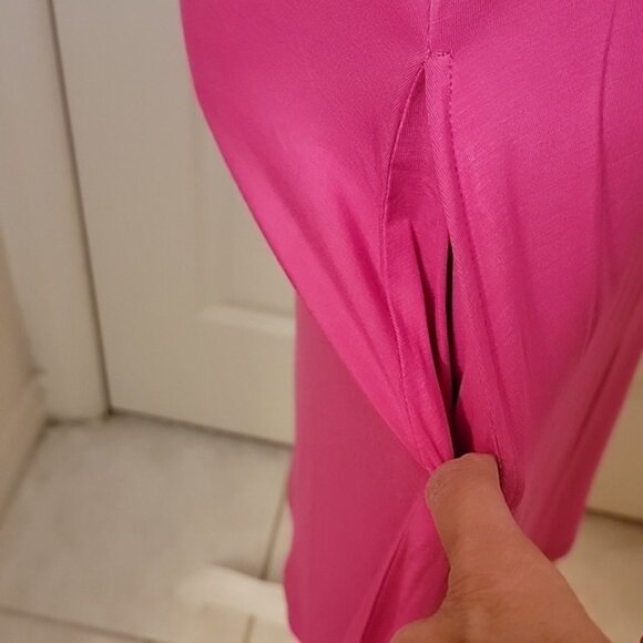 Cupio Womens Bright Pink Sleeveless Casual Summer Dress with Pockets Size S NWT - Picture 3 of 7